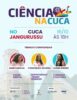 Card da divulgação da terceira edição do Ciência na Cuca apresentando o título do evento em destaque na parte superior, acompanhado de informações centrais sobre local, data e horário, indicando que acontecerá no Cuca Jangurussu, no dia 16 de outubro, às 18h. Logo abaixo, em uma área central, está a seção “Temas e Convidadas”, que traz em evidência as três palestrantes da noite, com fotos em moldura circular e seus respectivos nomes: Anne Saraiva, responsável pela temática de Saúde Mental; Conceição Oliveira, que abordará o Empreendedorismo Feminino; e Elenir Ribeiro, que falará sobre Cuidados com a Pele. A diagramação utiliza cores vibrantes para separar os temas: roxo para Saúde Mental, lilás para Empreendedorismo Feminino e azul para Cuidados com a Pele. Na parte inferior do card, encontram-se os logotipos das instituições responsáveis pela realização — UFC, PPGCI/UFC, PROEXT-PG e CAPES —, além dos apoiadores ObservaUFC e CMAI.